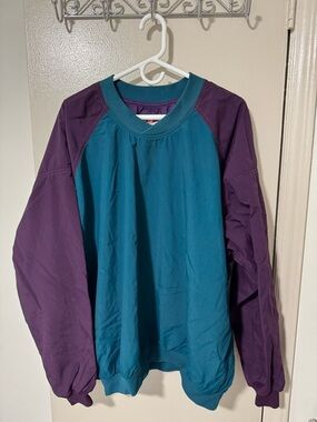 Vintage Headwind by Sun Mountain Sports Teal Jacket with Purple Lining-XL